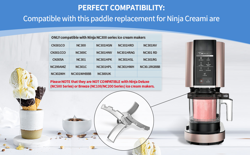 Paddle Compatible with Ninja Ice Creami Makers NC301 Series