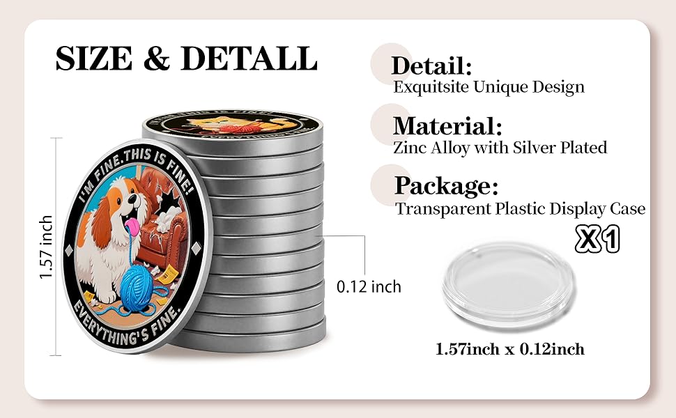 Motivational Challenge Coins Size
