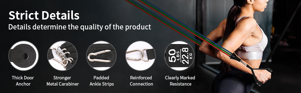 Resistance Bands Set Men Women, Exercise Bands Set with Handles, 5 Tube Workouts Bands and 2 Foam Handles, Fitness Bands Stackable up to 150lbs, Resistance Bands Home Gym Equipment 15 Exercise Resistance Bands Set