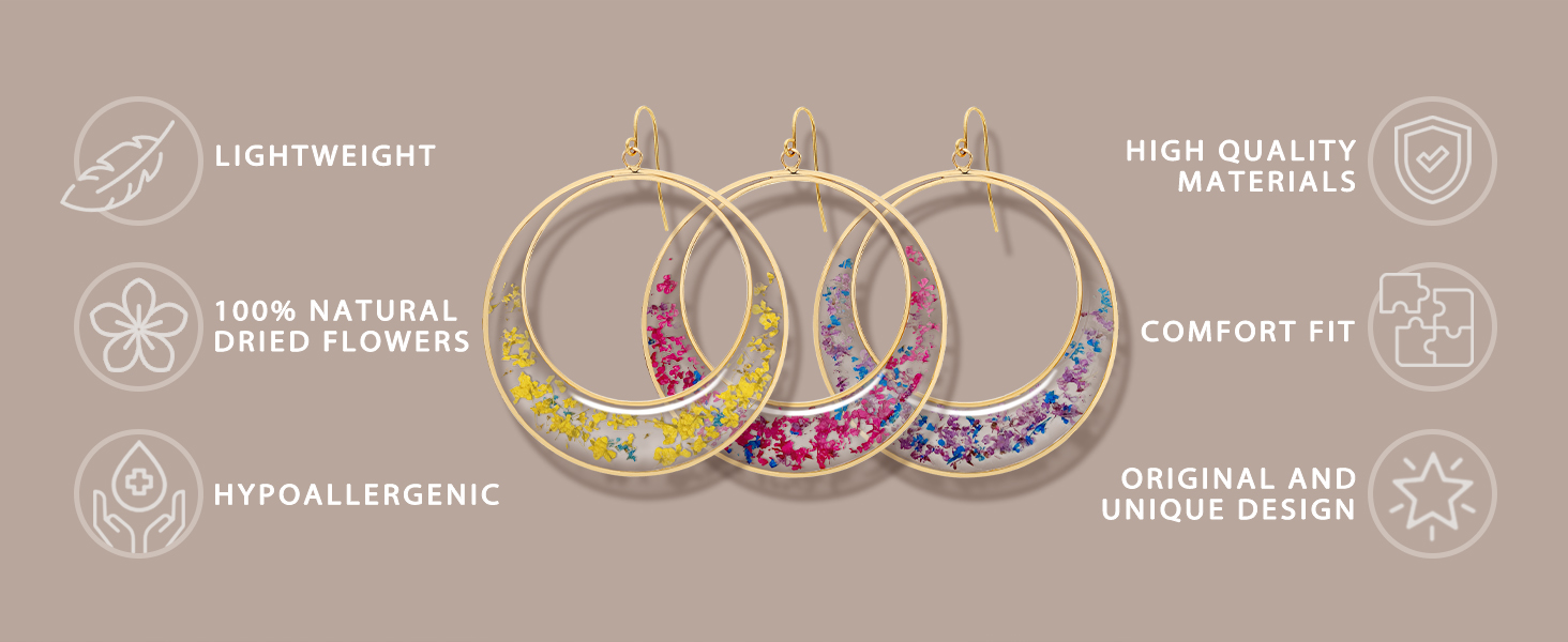 Ozel Dried flowers earrings