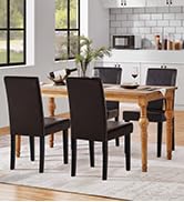 Amazon.com - Yaheetech Dining Chairs Set of 4 PU Leather