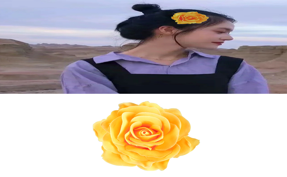 Artificial Rose Flower Hairpin Hair Clips