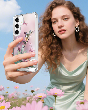 pink hummingbird kickstand phone case2