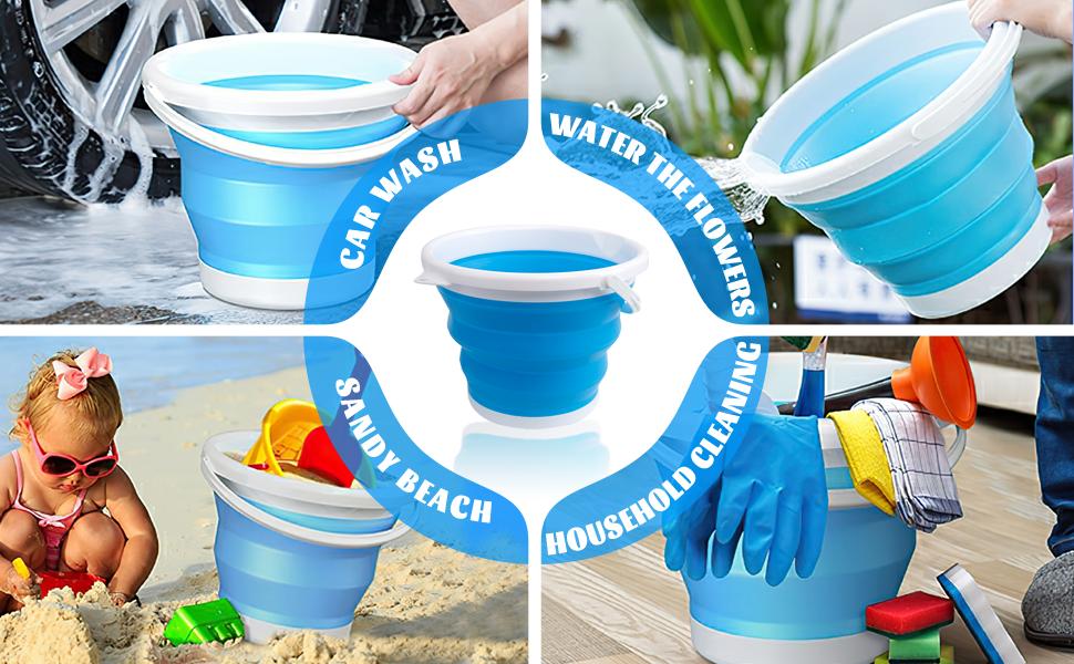 Craftend Collapsible Bucket 10L 2.6 Gallon Cleaning Bucket Mop Bucket