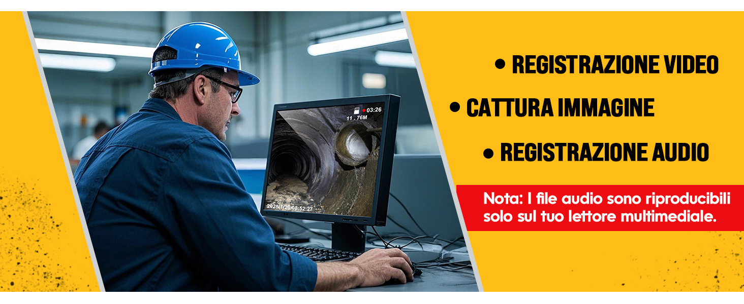 un uomo con un elmetto che usa un computer