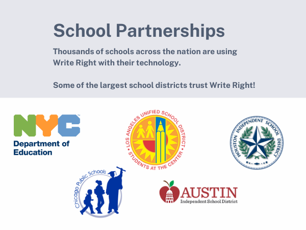 Thousands of schools trust Write Right