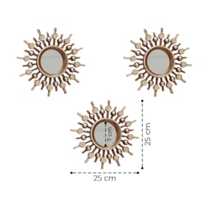 Modern Set of 3 Round Sunburst Mirrors