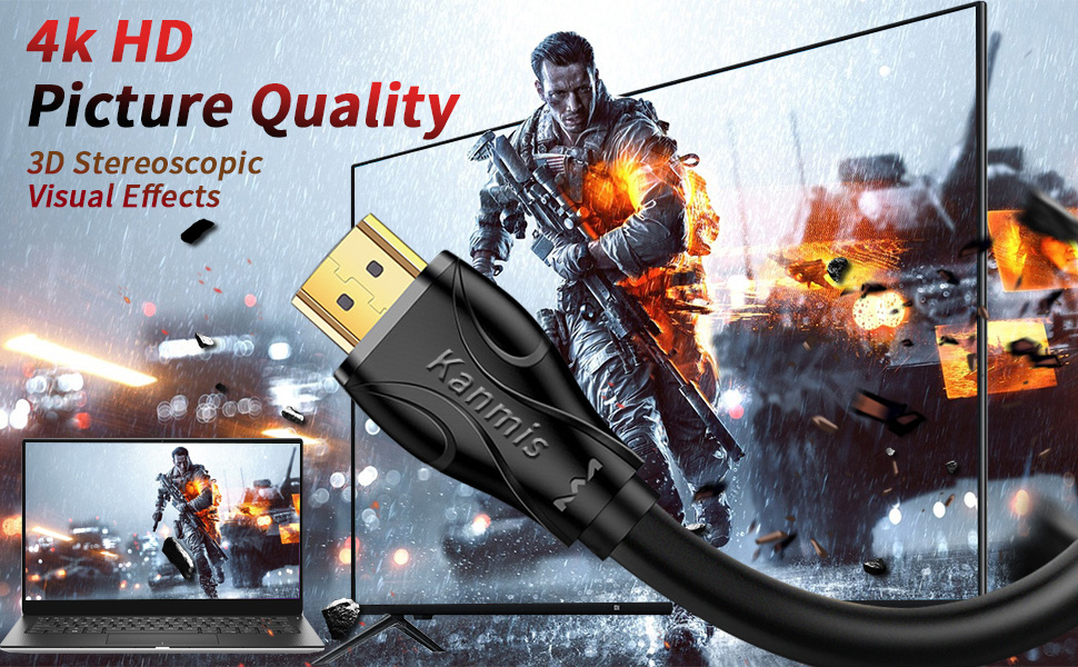 4K HDMI Cable 100ft, High Speed Hdmi Cables (HDMI2.0,18Gbps