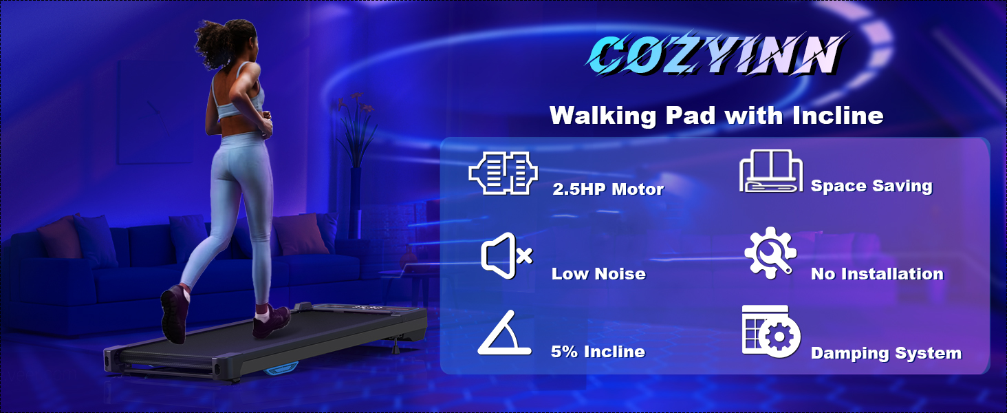 5 Incline Walking Pad Treadmill [Voice Controlled] 2 in