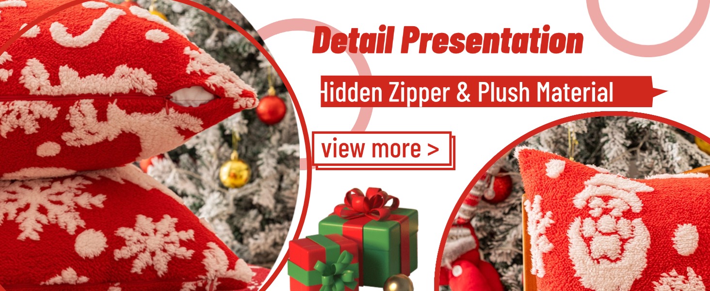 AQOTHES Christmas Snowflake Grey Throw Pillow Covers 18x18