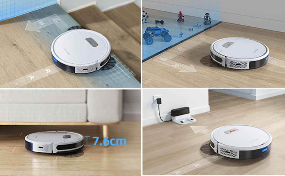 HONITURE G20 Robot Aspirapolvere Lavapavimenti Economico Con Mappatura,Aspirazione 3000Pa Ideale Per I Peli Degli Animali Domestici, WiFi/App/Alexa,Pavimenti E Tappeti,Nuovo Prodotto Offerte 15 Gestisci facilmente casi diversi
