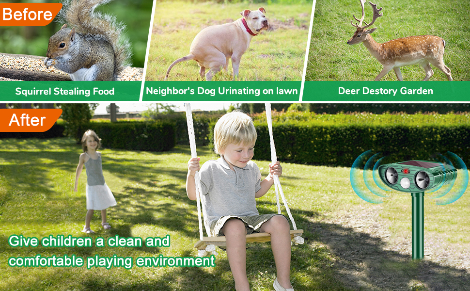 Titifeya Cat Deterrent for Garden Ultrasonic Cat Scarer Solar Powered