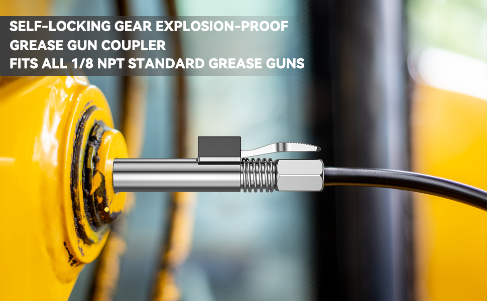 Grease Gun Coupler, Grease Gun Tip & 6 Locking Jaw Strong