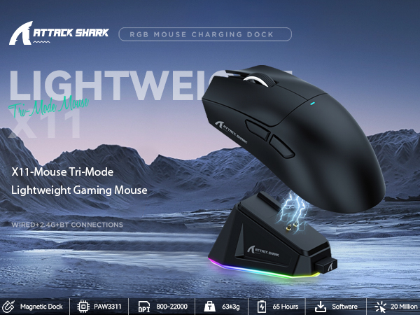 Amazon.com: ATTACK SHARK X11 Lightweight Wireless Gaming