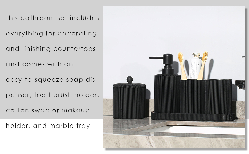 Bathroom Accessories Set, 5PCS Modern Bathroom Accessory