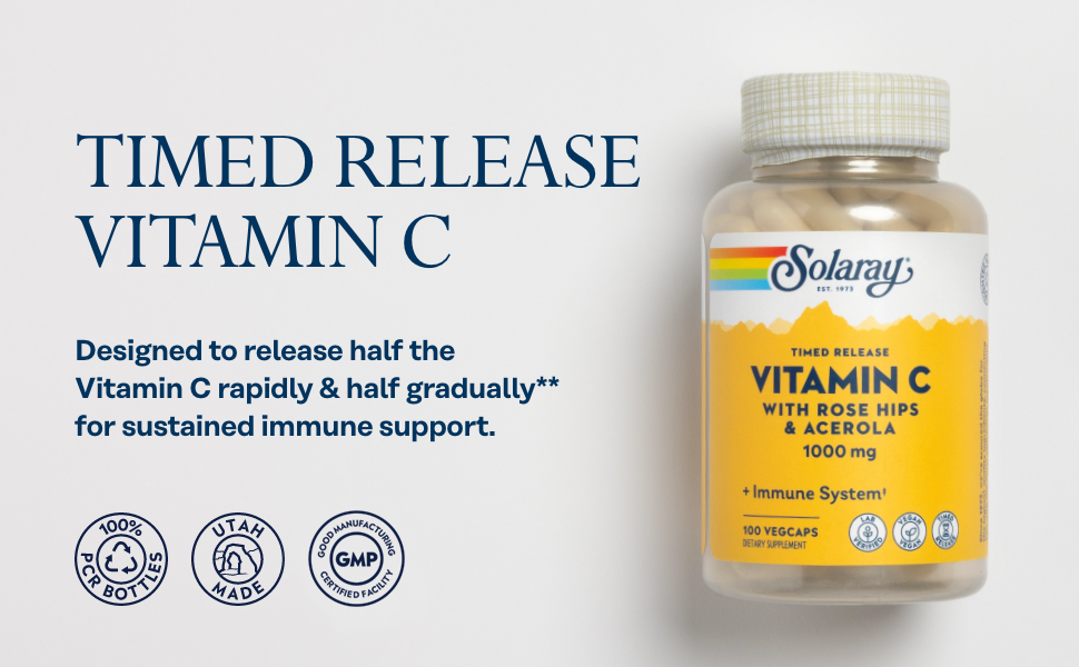 Solaray Vitamin C, Bioflavonoid Conc. 1000mg 100ct