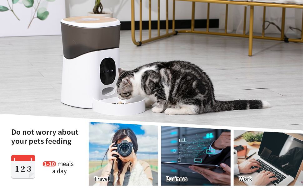 Pawmate Automatic Cats Feeders,Cat Feeders Automatic Support Alexa,5L