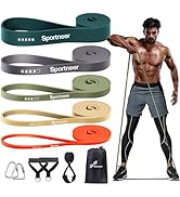 Resistance Bands Workout Set: 5 Levels Pull Up Assist Bands 5-130lb with Handles & Door Anchor