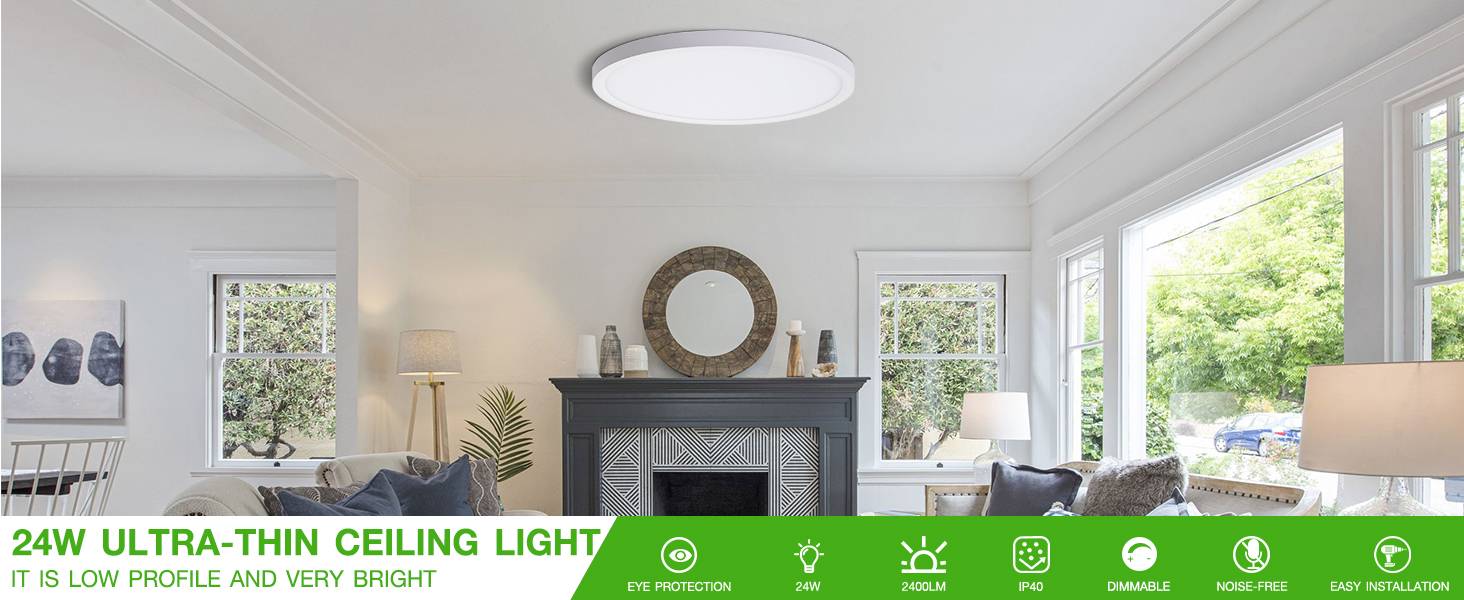 12Inch LED Flush Mount Ceiling Light Fixture