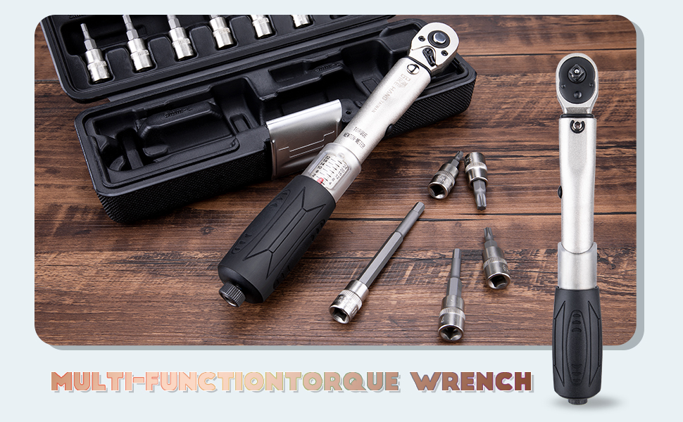 1/4'' Bike Torque Wrench Kit 2-24 NM Torque Fix Set Home