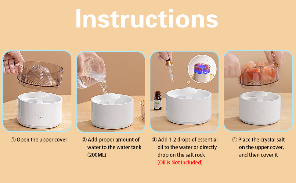 Essential Oil Diffuser Himalayan Salt Lamp Cool Mist