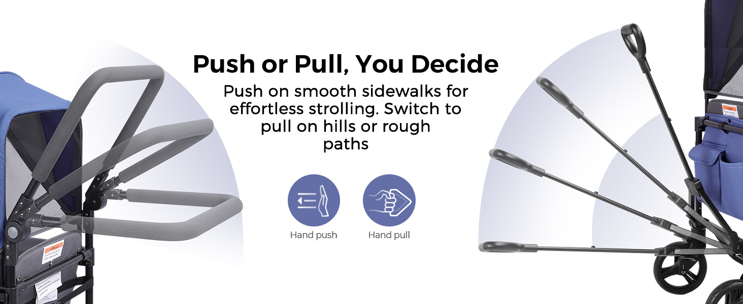 Stroller Wagon for 2 Kids with Canopy