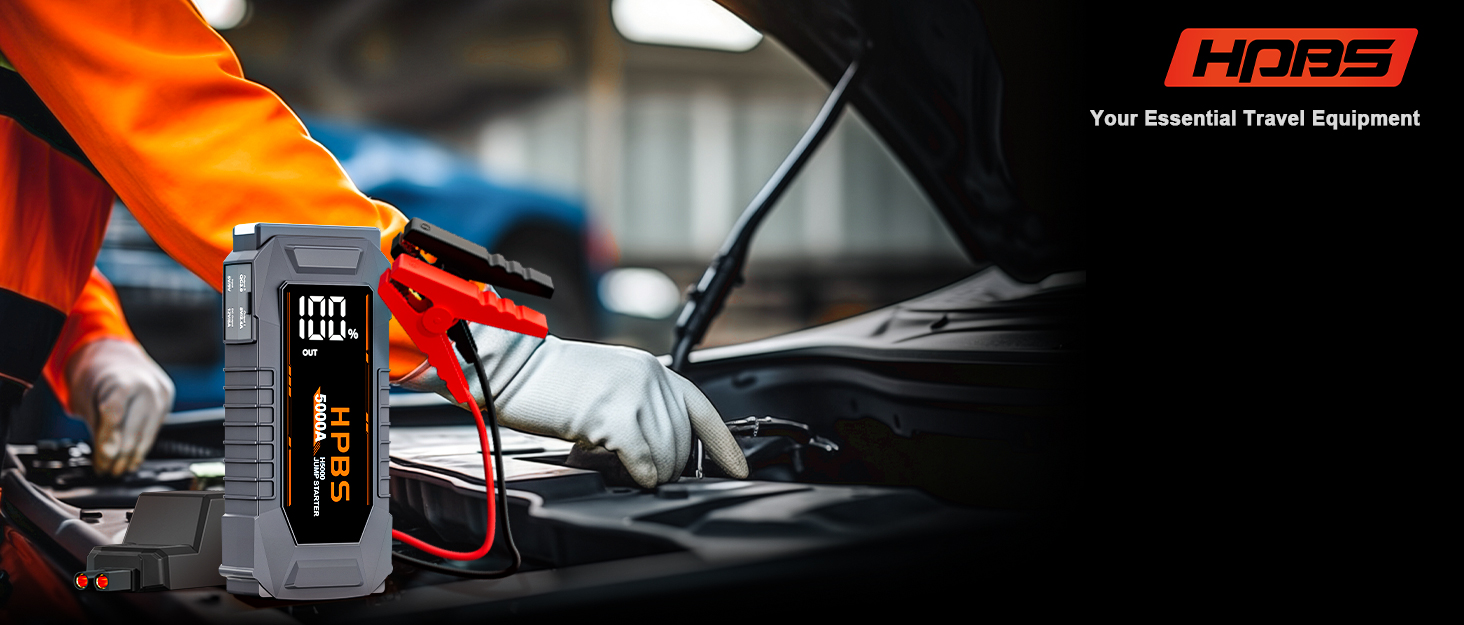 HPBS Car Jump Starter 5000A Peak Jump Starter Battery