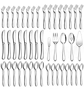 Herogo Heavy Duty Silverware Set with Serving Utensils, 65-Piece Stainless Steel Heavy Weight Mod...
