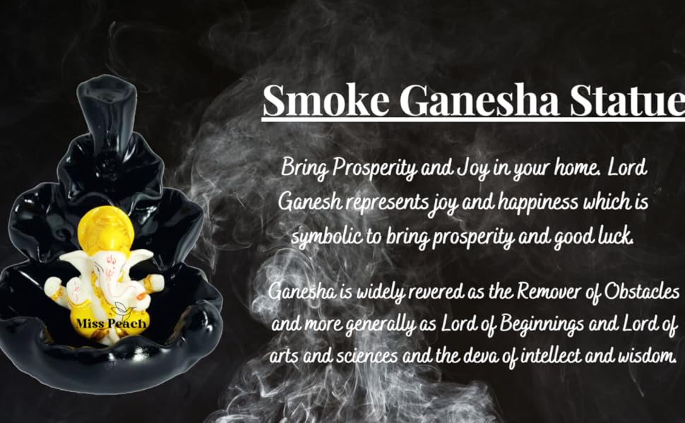 BECKON VENTURE Ganesh Smoke Fountain for Home décor with 10 Smoke Back