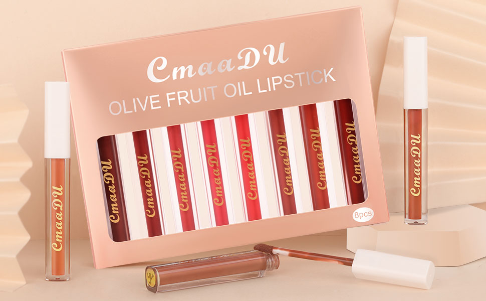 8Pcs Liquid Shine Matte Lipstick Set Lip Stick Stain Gloss Packs Matte 5