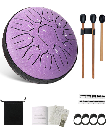 Aedcbaide Buddha Stones Mini Steel Tongue Drum 3 Inch (8cm) 6 Note Tongue Drum with Drumstick,Music Book,Mallet,Steel Drum Balmy Drum UK for Musical Education Concert Yoga Beginners Adult Kids(silver) 42 1