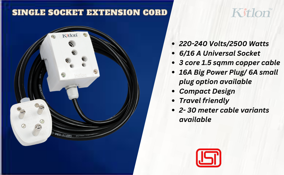 Buy Kitlon Extension Board with 10 Meters Heavy Duty Long Wire Cord