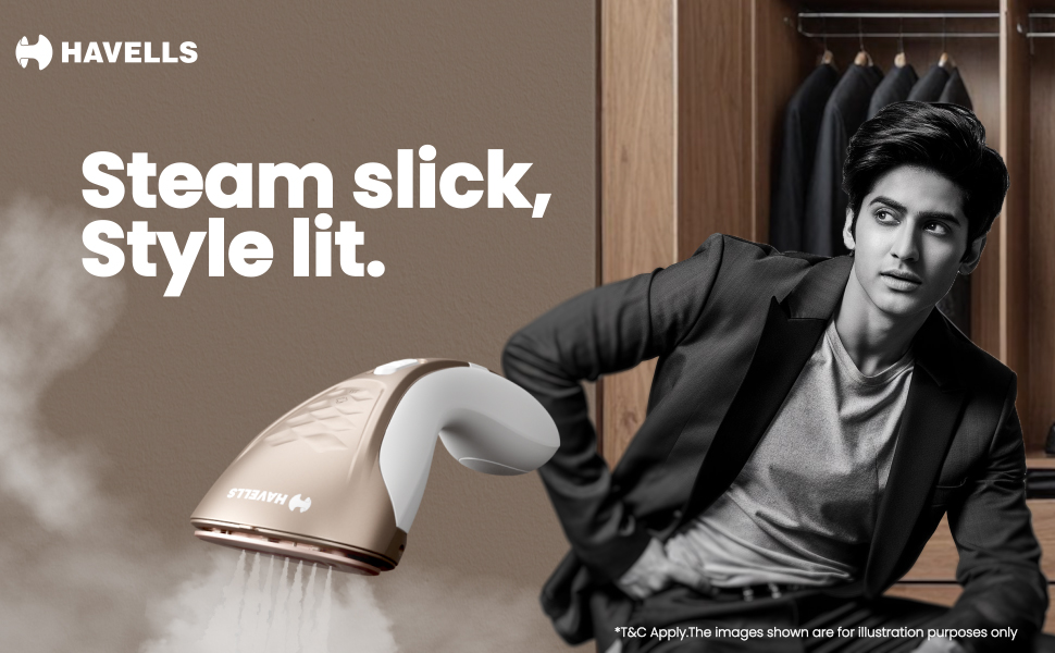 Havells Elegance Hand Held Garment Steamer 1200 Watts Ergonomic