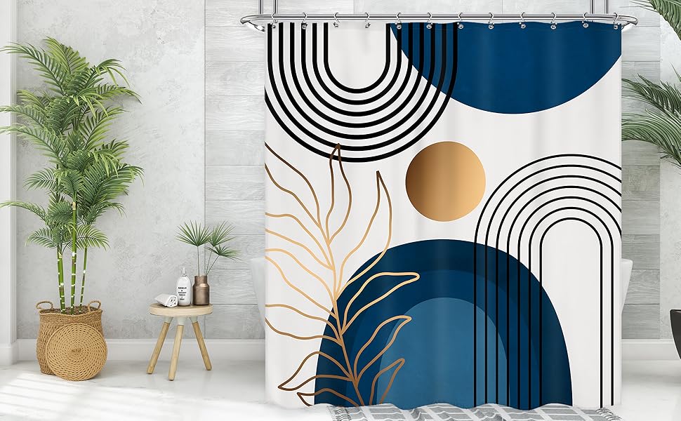 blue shower curtains