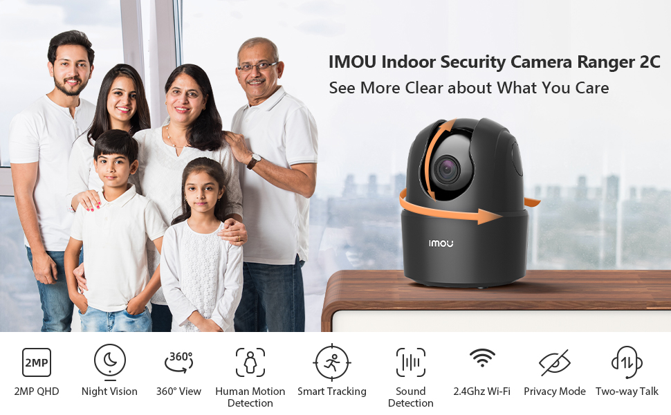 Buy Imou 360 Degree WiFi Security Camera Black, 1080P Full HD, Domo