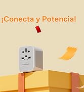 TESSAN Adaptador Universal de Viaje, 17W Internacional Europeo Enchufe de Corriente con 4 Puertos...