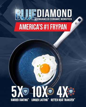 Blue Diamond Pan, Diamond-infused ceramic nonstick