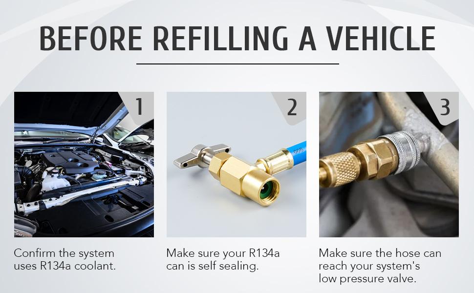 Orion Motor Tech AC Recharge Kit for R134a Systems, R134a