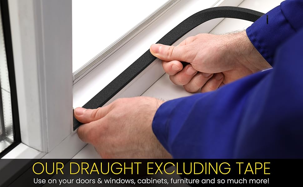 DIY Doctor Self Adhesive Draught Excluder Foam Tape 1x 10metres(L) x