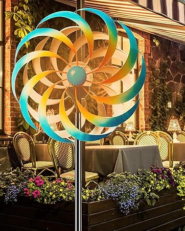Buy Yard Garden Wind Spinners - Kinetic Large Wind Spinners Outdoor Metal Large Yard Windmills Flower Wind Sculptures Clearance For Patio Home Backyard Lawn Multi Colour 1