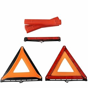 WHDZ 三角停止板 折りたたみ 緊急停止 故障標識 自動車安全緊急対応 三角反射板 昼夜兼用 車載用 緊急対応用品 三角停止表示板 コンパクト収納可能 3点セット