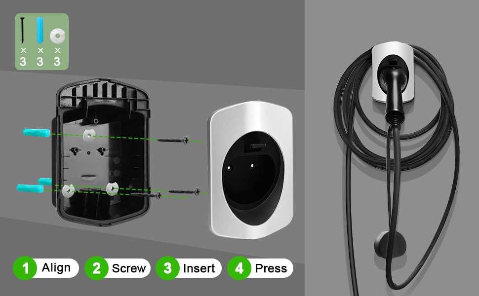 Suporte mangueira carregador carro elétrico