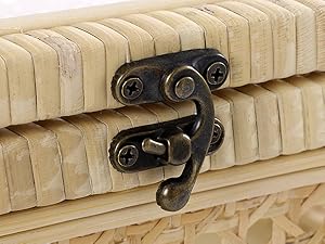 boho decorative boxes home decor wicker basket lid rattan decor keepsake trunk glass display box