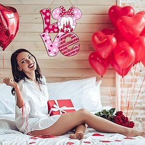 Mouse Shaped Love Letters Wooden Signs Valentine Heart