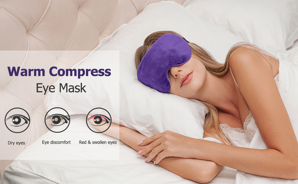 Heated Eye Mask, Moist Heat Eye Compress Microwave Warm Eye