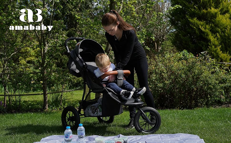 Amababy Swift Jogging Pushchair Stroller. Lightweight Stylish Running