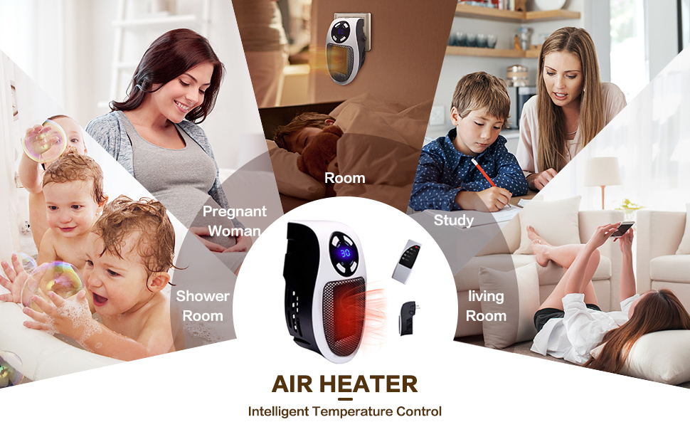 Amazon.com: Plug In Heater for Indoor Use - 500W Fast Heating Small Plug In Wall  Heater, Low Wattage Space Heater with Thermostat, Timer, Led Display