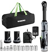 WORKPRO Cordless Electric Ratchet Wrench with Extended Head, 3/8
