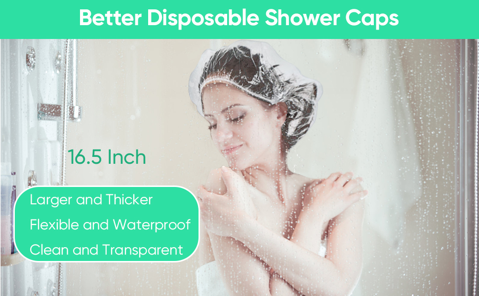 Bamlory 200PCS Disposable Shower Caps, Extra Elastic Large Shower Cap