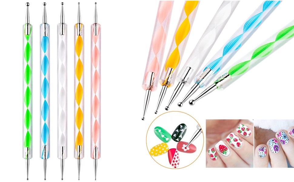 5Pcs Double-ended Nail Dotting Pens